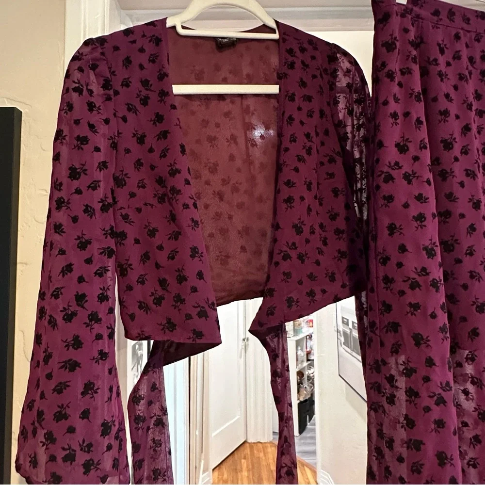 Free Press Deep Purple Floral Skirt Set - Picture 2 of 3